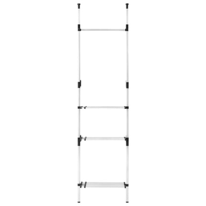 Kledingkastsysteem Met Stangen En Schap Telescopisch Aluminium