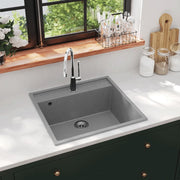 Gootsteen graniet grijs 53x50x20 cm