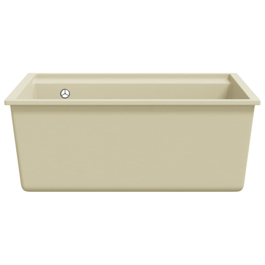 Gootsteen Met Overloopgat Graniet Beige