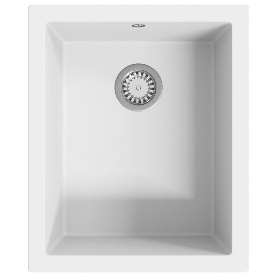 Gootsteen met overloopgat graniet wit 380 x 460 x 194 mm Wit