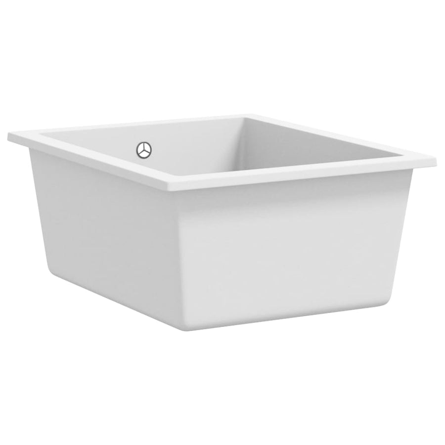 Gootsteen met overloopgat graniet wit 380 x 460 x 194 mm Wit