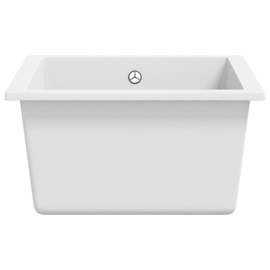 Gootsteen met overloopgat graniet wit 380 x 460 x 194 mm Wit