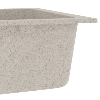 Gootsteen Dubbele Bakken Met Overloopgat Graniet Beige