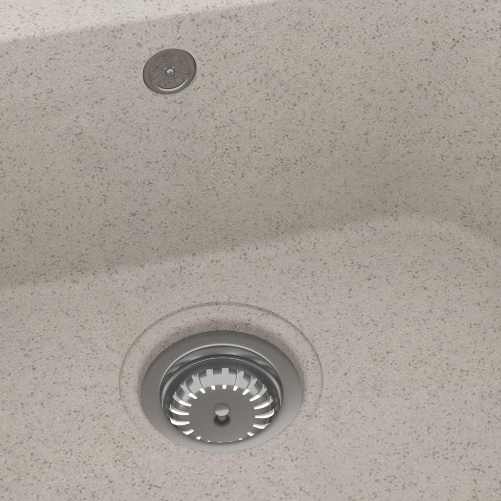 Gootsteen Dubbele Bakken Met Overloopgat Graniet Beige