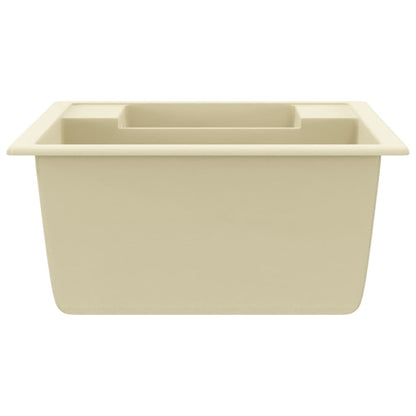 Gootsteen Dubbele Bakken Met Overloopgat Graniet Beige