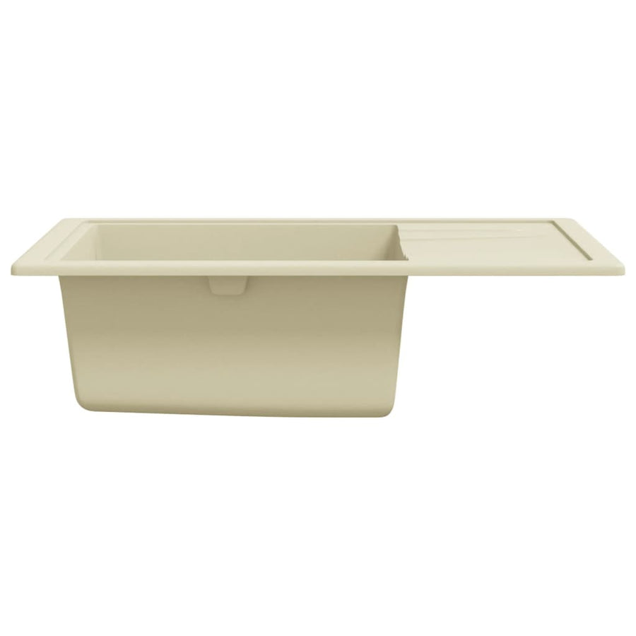 Gootsteen met overloopgat ovaal graniet beige Beige