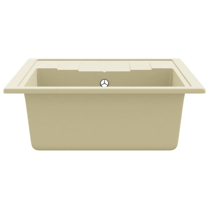 Gootsteen met overloopgat ovaal graniet beige Beige