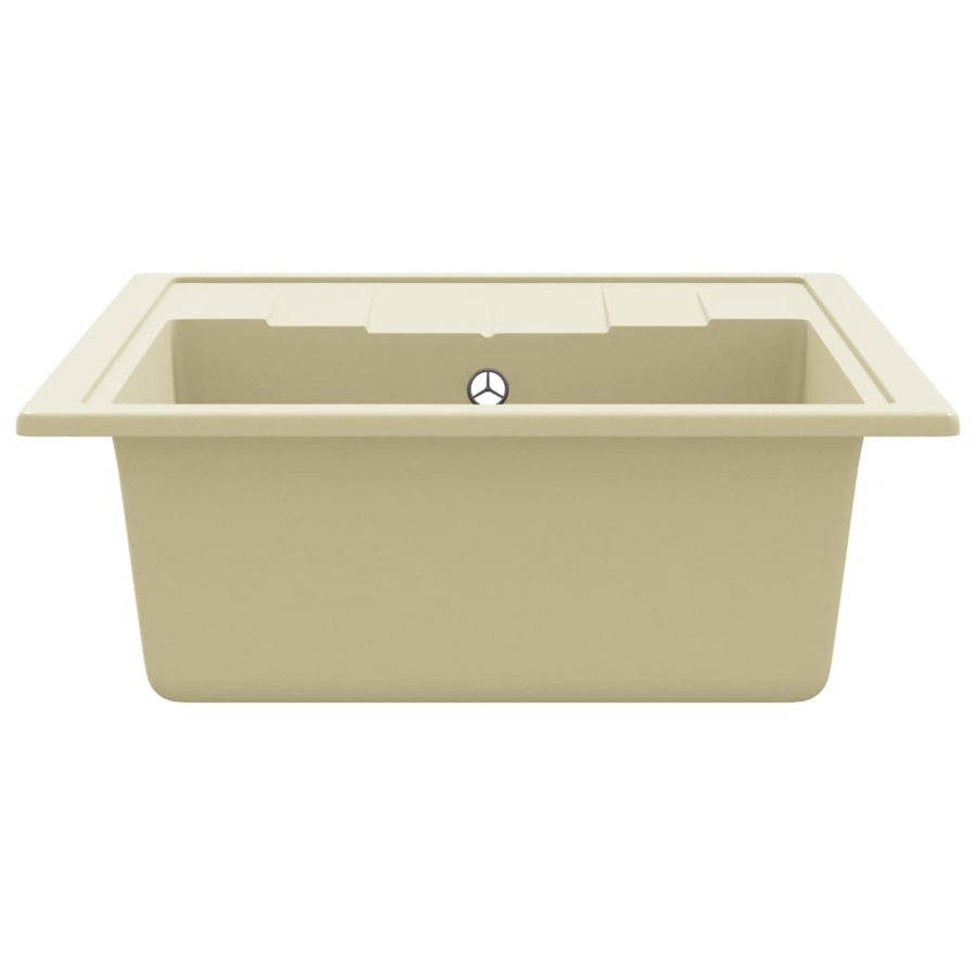 Gootsteen met overloopgat ovaal graniet beige Beige