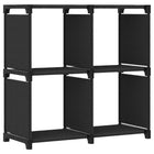 Kast Met 4 Vakken 69X30X72,5 Cm Stof Zwart