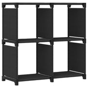 Boekenkast 4 vakken 69x30x72,5 cm stof zwart