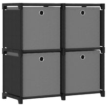Kast Met 4 Vakken 69X30X72,5 Cm Stof Zwart 4-vaks Met boxen