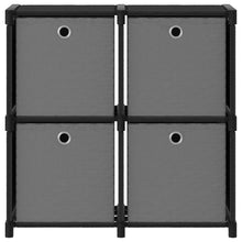 Kast Met 4 Vakken 69X30X72,5 Cm Stof Zwart 4-vaks Met boxen