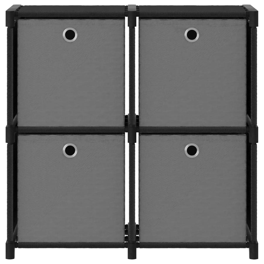 Kast Met 4 Vakken 69X30X72,5 Cm Stof Zwart 4-vaks Met boxen