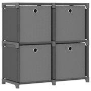 Boekenkast 69x30x72,5 cm stof grijs met 4 vakken
