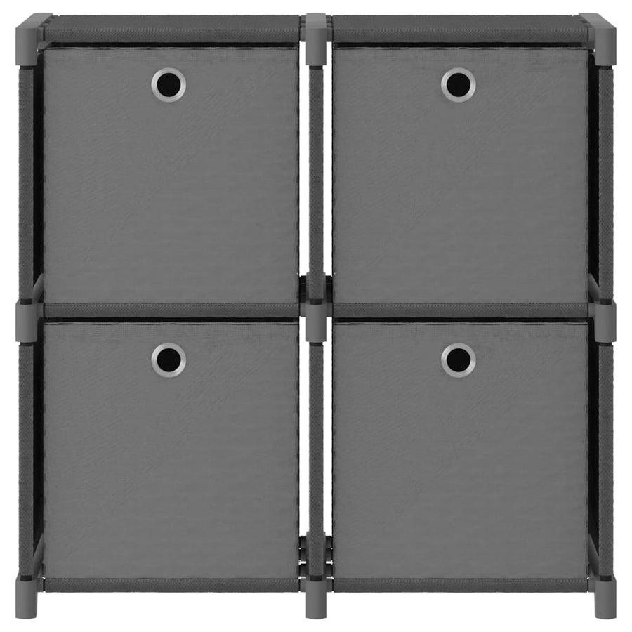 Kast met 4 vakken met boxen 69x30x72,5 cm stof grijs 4-vaks Met boxen