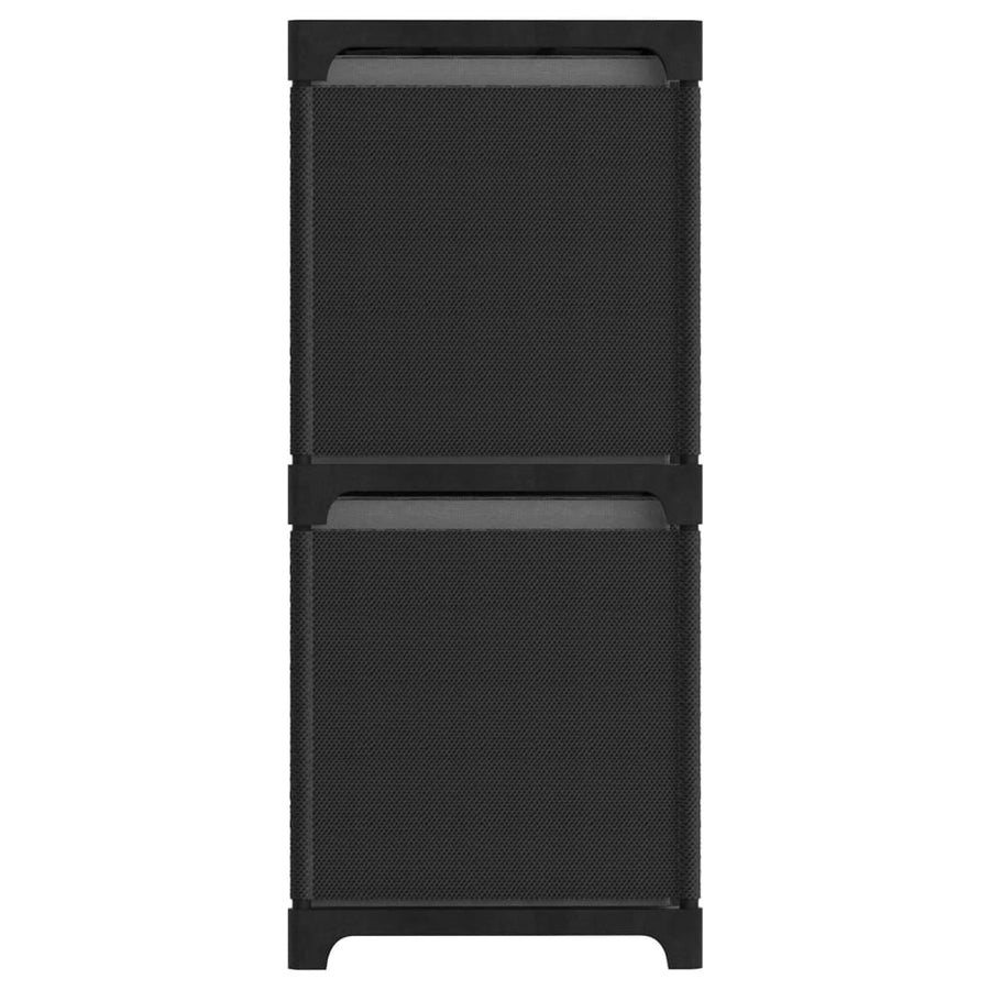 Kast Met 5 Vakken 03X30X72,5 Cm Stof Zwart 5-vaks Met boxen