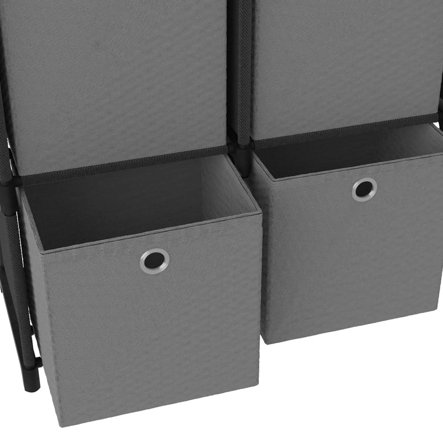 Kast Met 5 Vakken 03X30X72,5 Cm Stof Zwart 5-vaks Met boxen