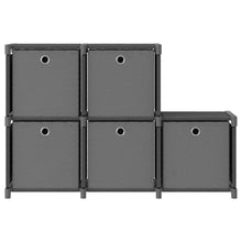 Kast Met 5 Vakken 03X30X72,5 Cm Stof Grijs 5-vaks Met boxen
