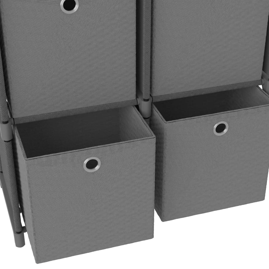 Kast Met 5 Vakken 03X30X72,5 Cm Stof Grijs 5-vaks Met boxen