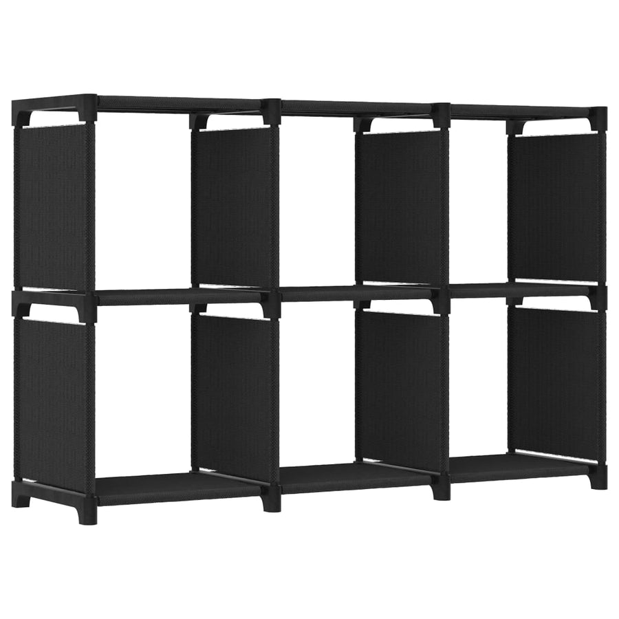 Kast Met 6 Vakken 03X30X72,5 Cm Stof Zwart 6-vaks Zonder boxen