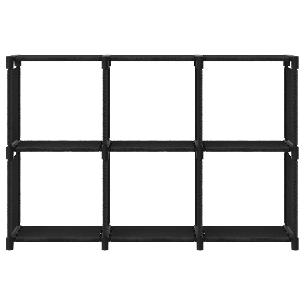 Kast Met 6 Vakken 03X30X72,5 Cm Stof Zwart 6-vaks Zonder boxen