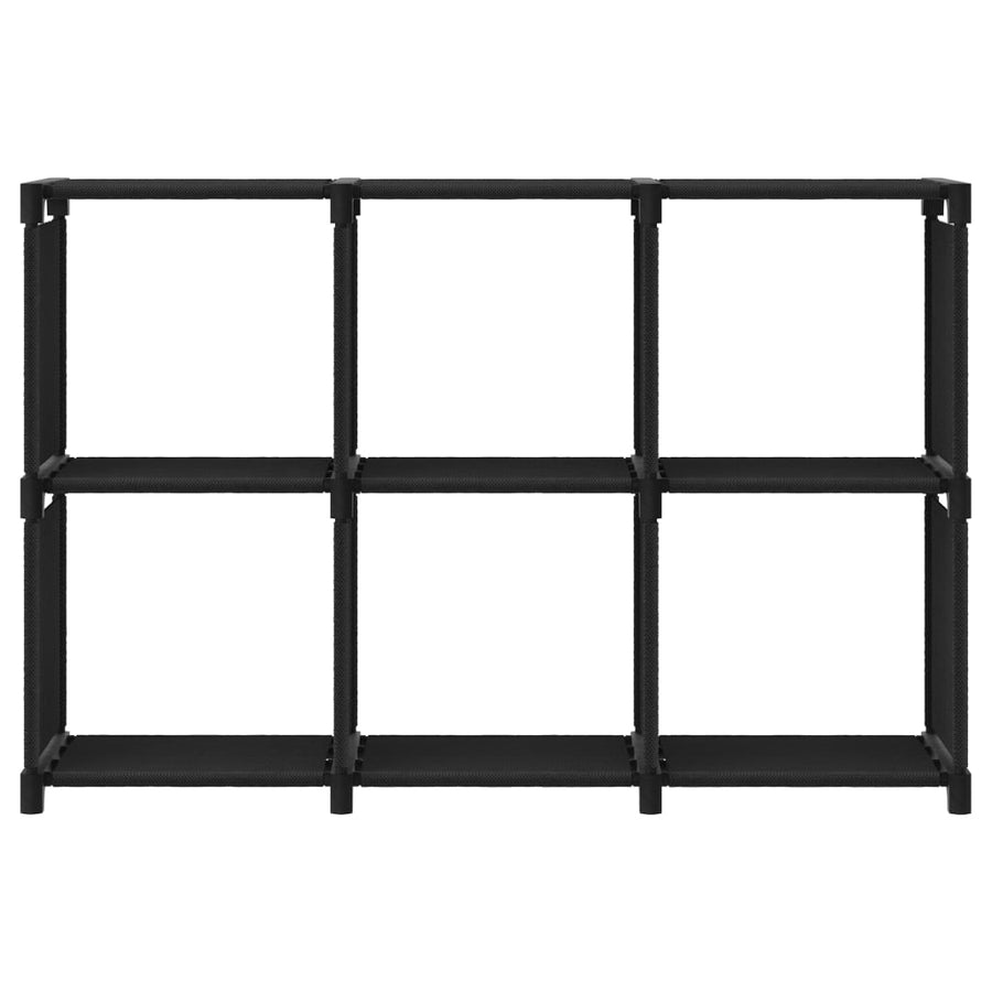 Kast Met 6 Vakken 03X30X72,5 Cm Stof Zwart 6-vaks Zonder boxen