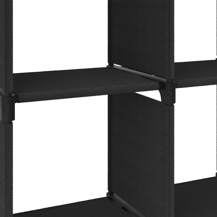 Kast Met 6 Vakken 03X30X72,5 Cm Stof Zwart 6-vaks Zonder boxen