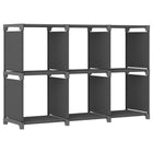 Boekenkast 6 vakken 103x30x72,5 cm grijs stof