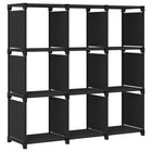 Boekenkast 9 vakken 103x30x107,5 cm stof zwart