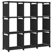Boekenkast 9 vakken 103x30x107,5 cm stof zwart
