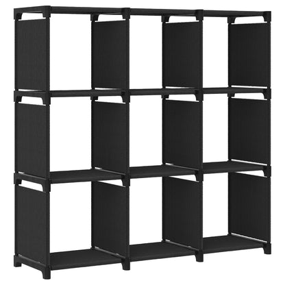 Kast Met 9 Vakken 03X30X07,5 Cm Stof Zwart 9-vaks Zonder boxen