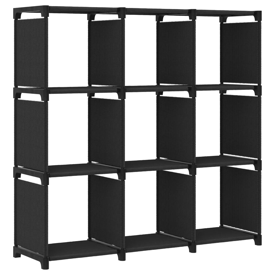 Kast Met 9 Vakken 03X30X07,5 Cm Stof Zwart 9-vaks Zonder boxen