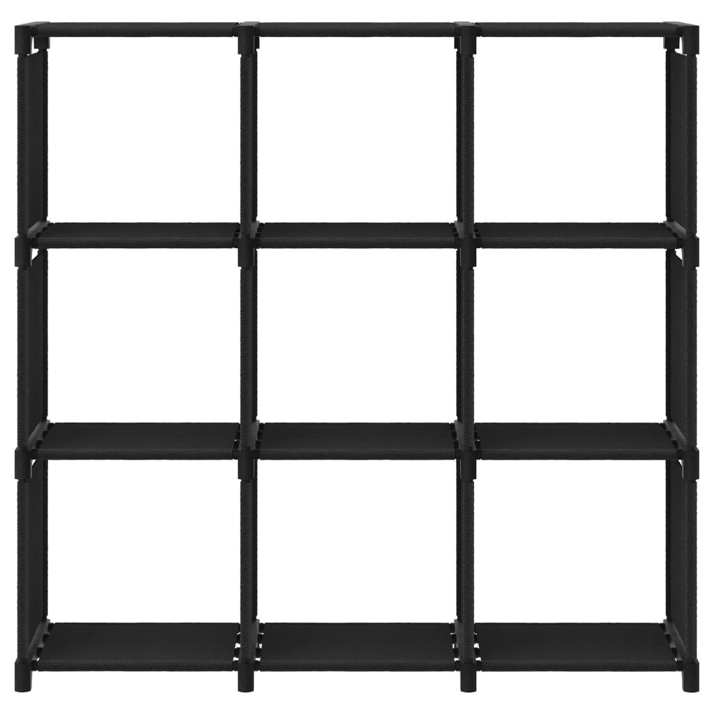 Kast Met 9 Vakken 03X30X07,5 Cm Stof Zwart 9-vaks Zonder boxen
