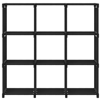Kast Met 9 Vakken 03X30X07,5 Cm Stof Zwart 9-vaks Zonder boxen