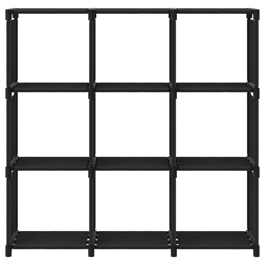 Kast Met 9 Vakken 03X30X07,5 Cm Stof Zwart 9-vaks Zonder boxen