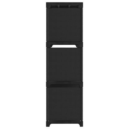 Kast Met 9 Vakken 03X30X07,5 Cm Stof Zwart 9-vaks Zonder boxen