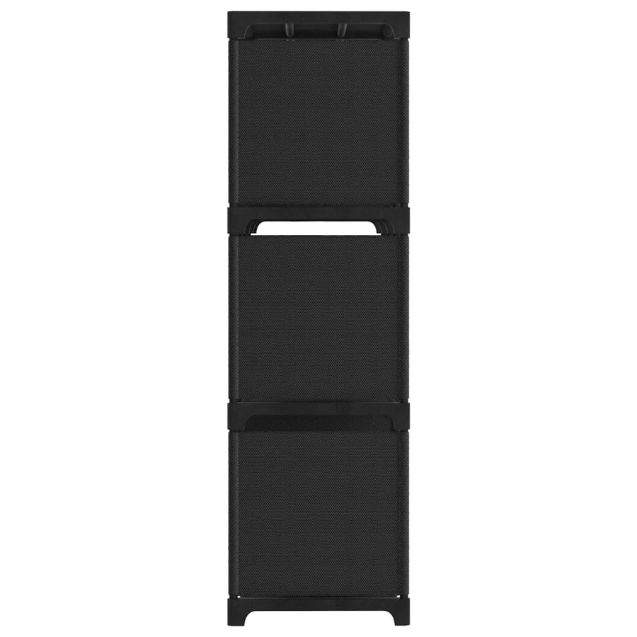 Kast Met 9 Vakken 03X30X07,5 Cm Stof Zwart 9-vaks Zonder boxen