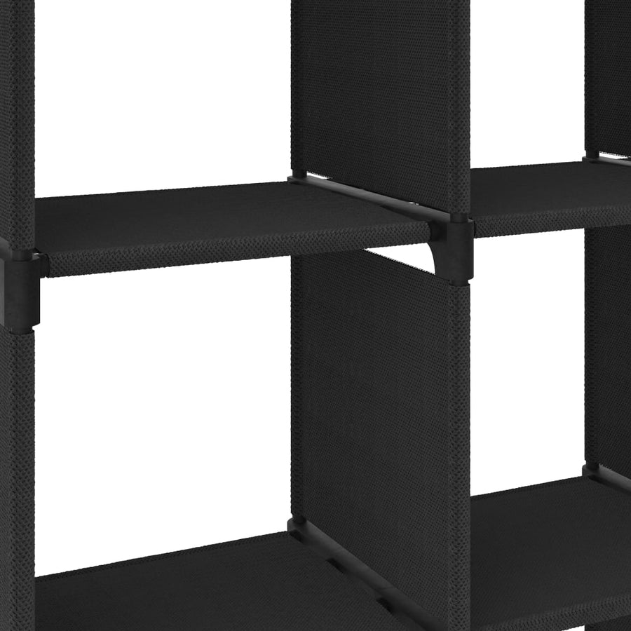 Kast Met 9 Vakken 03X30X07,5 Cm Stof Zwart 9-vaks Zonder boxen