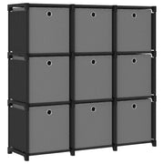 Boekenkast 103x30x107,5 cm stof zwart met 9 vakken