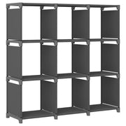 Boekenkast 9 vakken 103x30x107,5 cm stof grijs