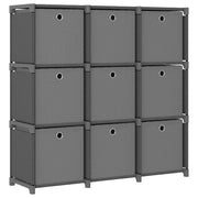 Boekenkast 103x30x107,5 cm stof grijs met 9 vakken
