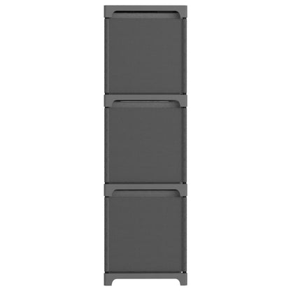 Kast Met 9 Vakken 03X30X07,5 Cm Stof Grijs 9-vaks Met boxen