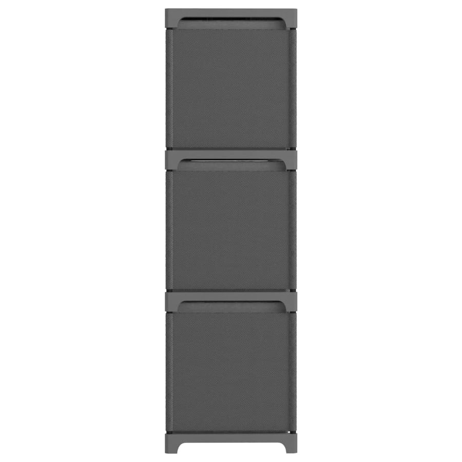 Kast Met 9 Vakken 03X30X07,5 Cm Stof Grijs 9-vaks Met boxen