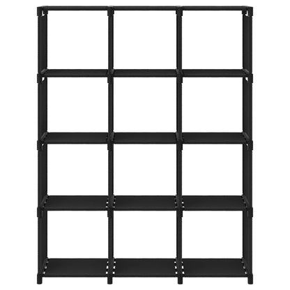 Kast Met 2 Vakken 03X30X4 Cm Stof Zwart 12-vaks Zonder boxen