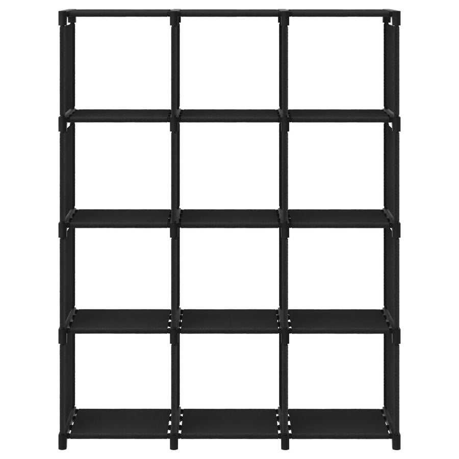 Kast Met 2 Vakken 03X30X4 Cm Stof Zwart 12-vaks Zonder boxen