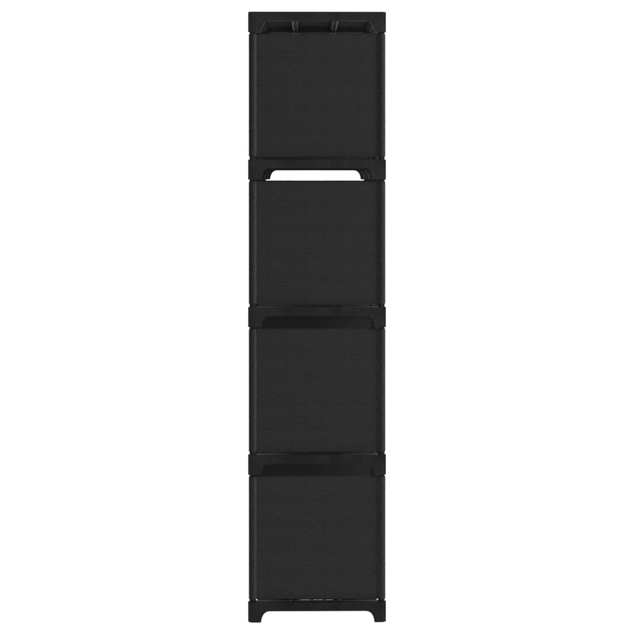 Kast Met 2 Vakken 03X30X4 Cm Stof Zwart 12-vaks Zonder boxen