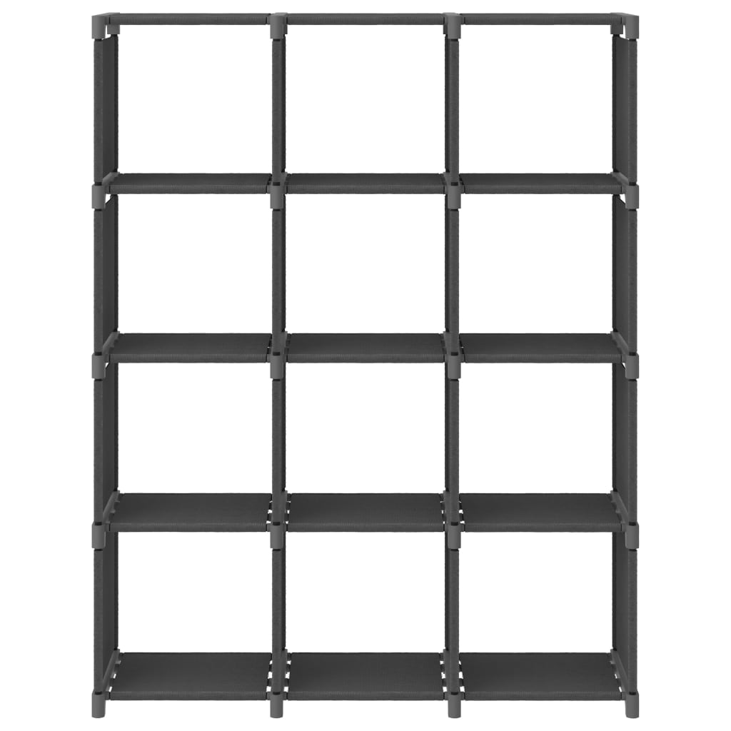Kast Met 2 Vakken 03X30X4 Cm Stof Grijs 12-vaks Zonder boxen