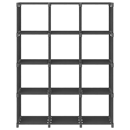 Kast Met 2 Vakken 03X30X4 Cm Stof Grijs 12-vaks Zonder boxen