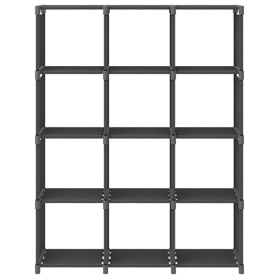 Kast Met 2 Vakken 03X30X4 Cm Stof Grijs 12-vaks Zonder boxen
