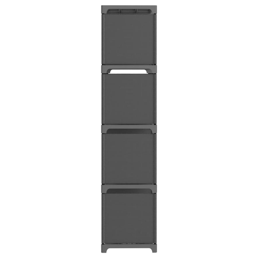 Kast Met 2 Vakken 03X30X4 Cm Stof Grijs 12-vaks Zonder boxen